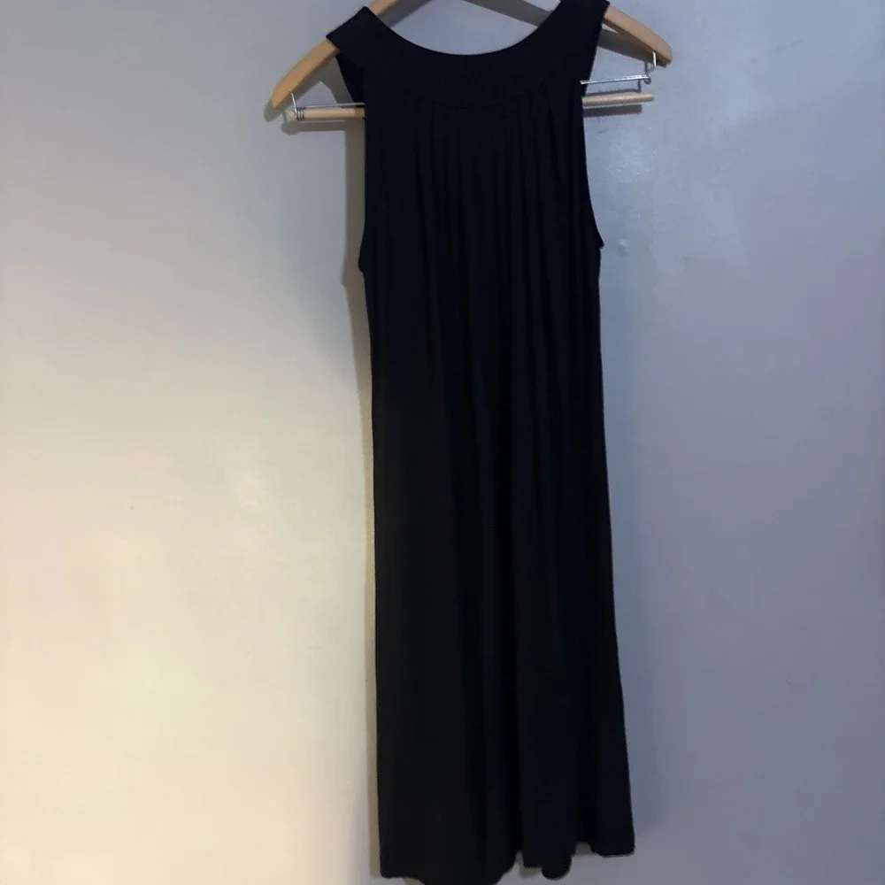 Michael Kors Women's Sz Med Black Tank Dress Tunic Top Silver Chains Black $109